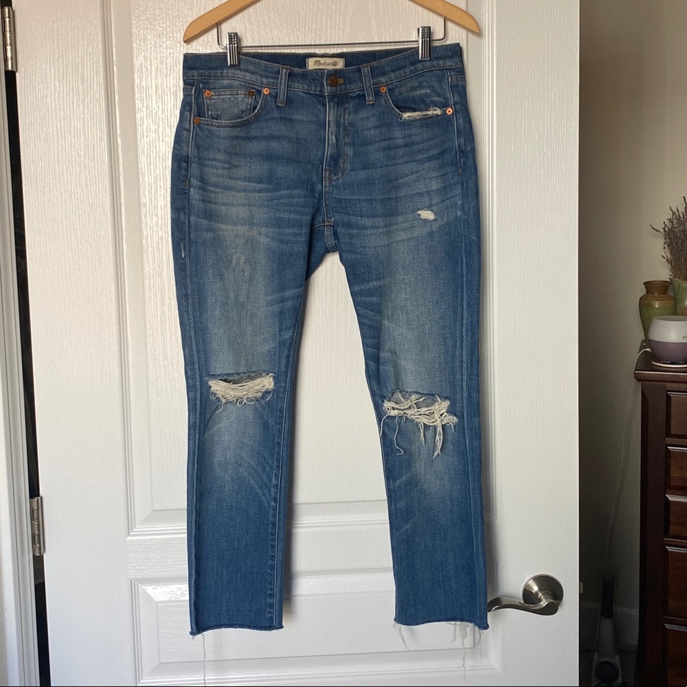 Madewell “The Slim Boyjean” ripped knee edition